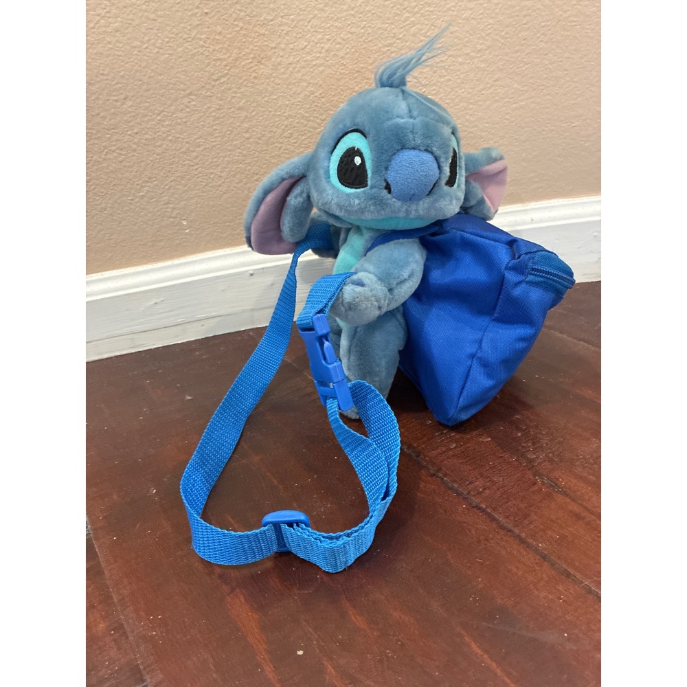 Disney Stitch Plush Fanny Pack Kids Blue Waist Bag Adjustable Strap Accessory